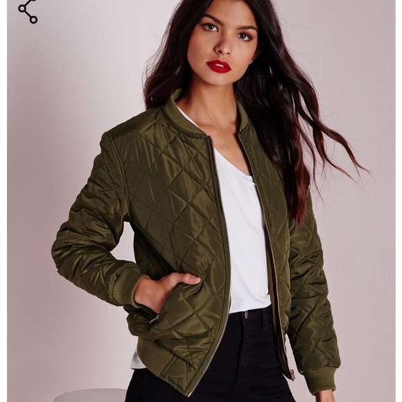 Missguided Jackets & Blazers - MISSGUIDED - Khaki Green puffer jacket
